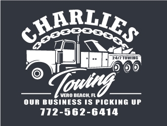 Charlies Towing logo design by invento