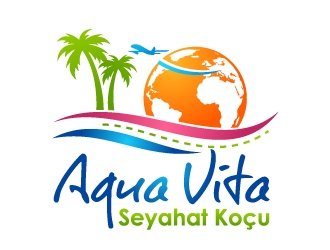 Aqua Vita or Aqua Vita Seyahat Koçu or Aqua Vita Voyage Coach logo design by Dawnxisoul393