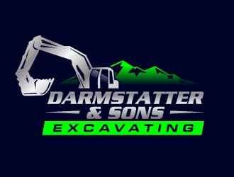 Darmstatter & Sons Excavating logo design by jaize