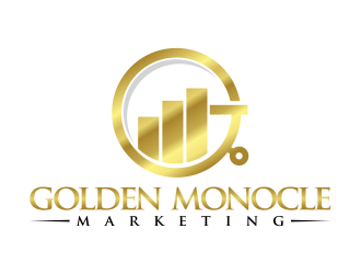 golden monocle marketing logo design by mutafailan