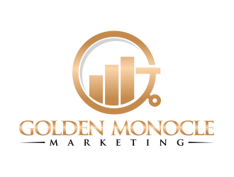 golden monocle marketing logo design by mutafailan