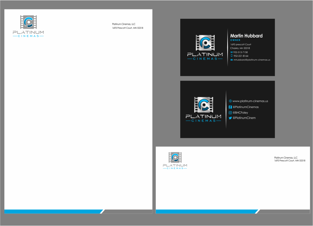 Platinum Cinemas logo design by Girly
