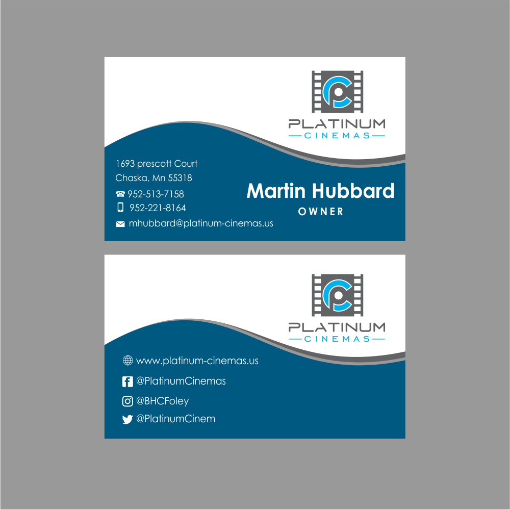 Platinum Cinemas logo design by Girly