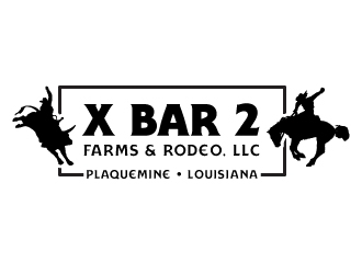X Bar 2 Farms & Rodeo, LLC   Plaquemine, LA logo design by Punchy215