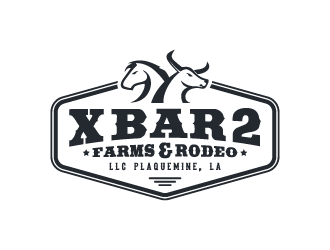 X Bar 2 Farms & Rodeo, LLC   Plaquemine, LA logo design by shadowfax