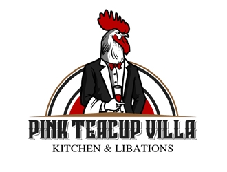Pink Teacup Villa logo design by DreamLogoDesign