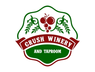 crush winery & taproom logo design by cikiyunn