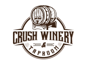 crush winery & taproom logo design by Conception