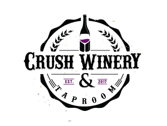 crush winery & taproom logo design by Conception