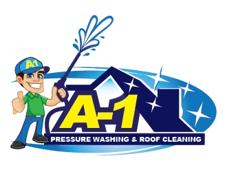 A-1 Pressure Washing & Roof Cleaning logo design by moomoo