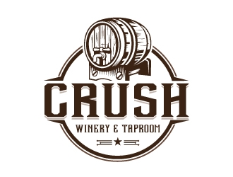 crush winery & taproom logo design by Conception