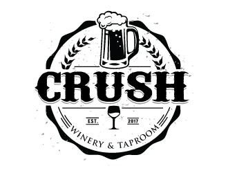 crush winery & taproom logo design by Conception