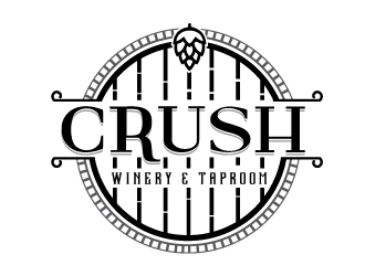 crush winery & taproom logo design by Conception