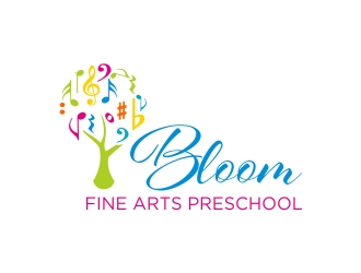 Bloom Fine Arts Preschool  logo design by cikiyunn