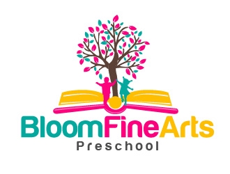 Bloom Fine Arts Preschool  logo design by shravya