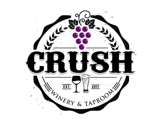 crush winery & taproom logo design by Conception