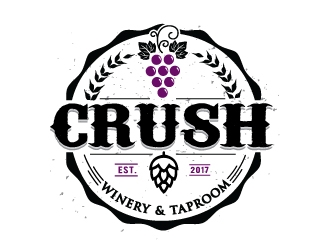 crush winery & taproom logo design by Conception