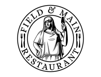 FIELD & MAIN RESTAURANT logo design by Aelius