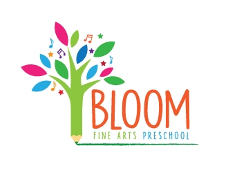 Bloom Fine Arts Preschool  logo design by moomoo