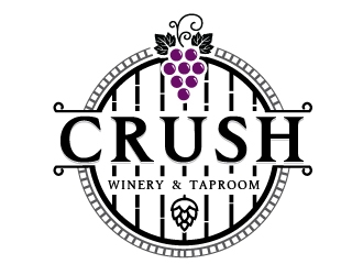 crush winery & taproom logo design by Conception