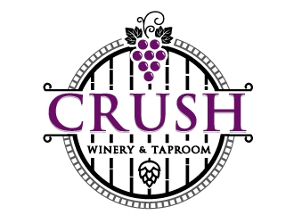crush winery & taproom logo design by Conception