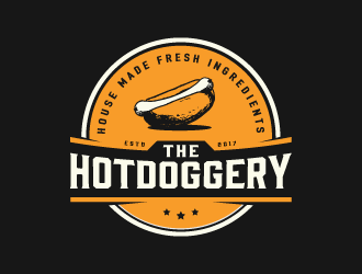 The Hotdoggery logo design by Kewin