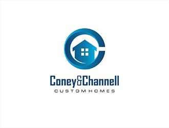 Coney and Channell custom homes  logo design by hole