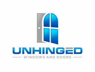 Unhinged windows and doors logo design by hidro
