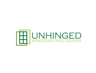 Unhinged windows and doors logo design by giphone
