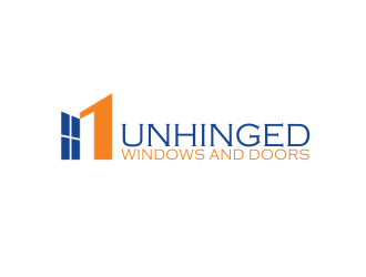 Unhinged windows and doors logo design by giphone