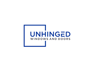 Unhinged windows and doors logo design by alby