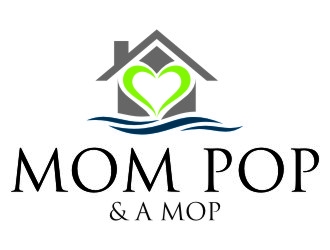 Mom Pop & a Mop logo design by jetzu