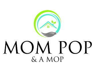 Mom Pop & a Mop logo design by jetzu