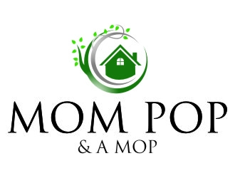 Mom Pop & a Mop logo design by jetzu