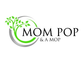 Mom Pop & a Mop logo design by jetzu