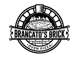 Brancatos Brick Oven Pizza logo design by Godvibes