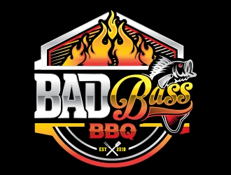Bad Bass BBQ logo design by Godvibes
