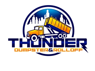 Thunder Dumpster & Roll-off logo design by DreamLogoDesign