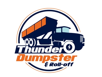 Thunder Dumpster & Roll-off logo design by DreamLogoDesign