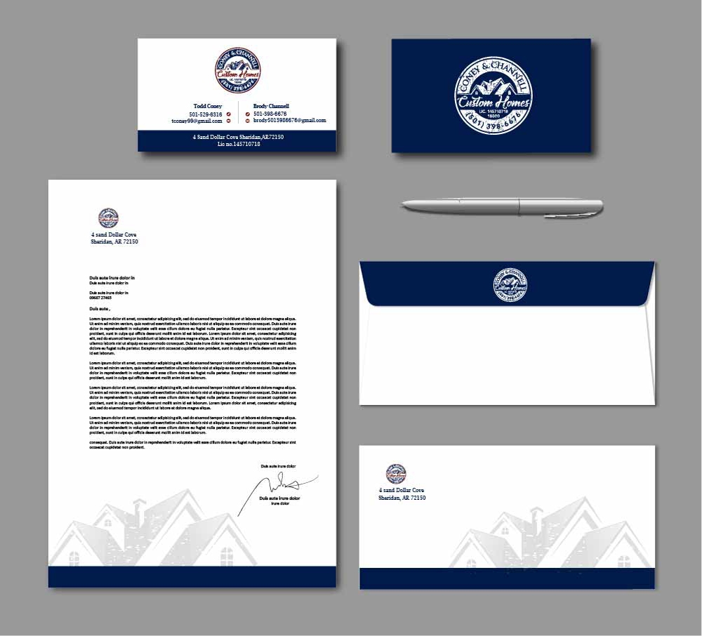 Coney and Channell custom homes  logo design by SOLARFLARE