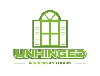 Unhinged windows and doors logo design by samuraiXcreations