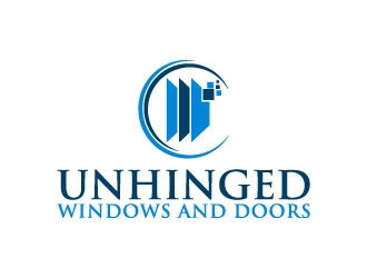 Unhinged windows and doors logo design by pixalrahul