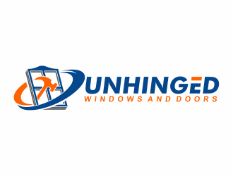 Unhinged windows and doors logo design by mutafailan