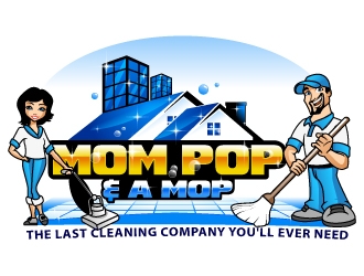 Mom Pop & a Mop logo design by Aelius