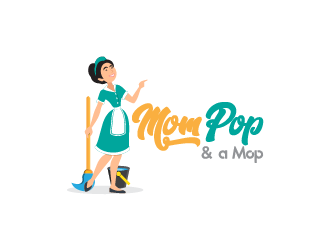 Mom Pop & a Mop logo design by akupamungkas