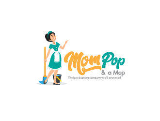 Mom Pop & a Mop logo design by akupamungkas