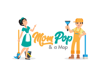 Mom Pop & a Mop logo design by akupamungkas