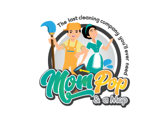 Mom Pop & a Mop logo design by akupamungkas