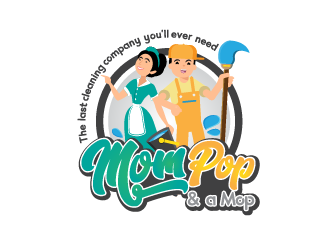Mom Pop & a Mop logo design by akupamungkas