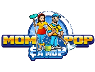 Mom Pop & a Mop logo design by Aelius